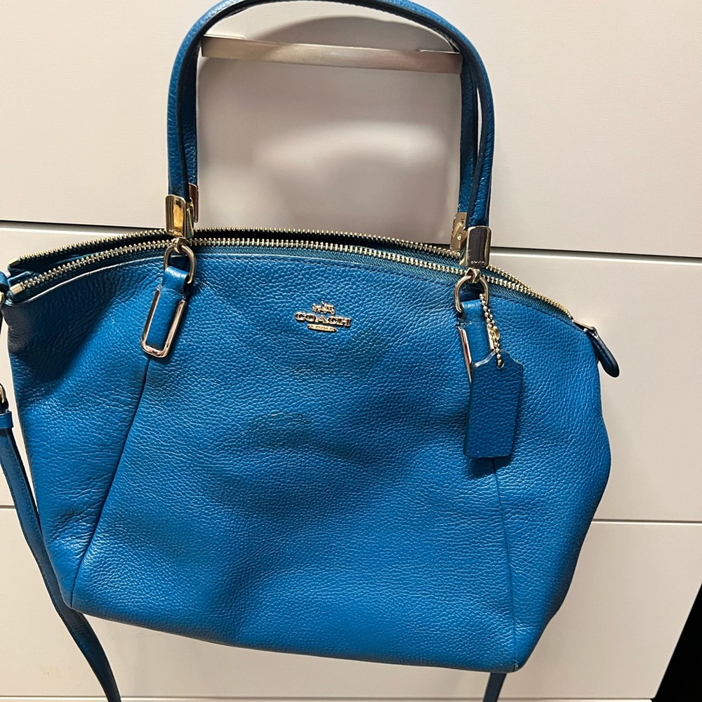 Coach Teal Handbag with shoulder strap
